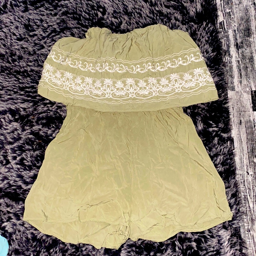 Strapless shorts romper. WORN ONCE.